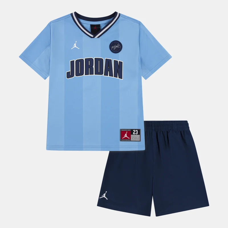 جوردن طقم ملابس رياضية شبكية للأطفال شورت وقميص